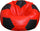 Pouf Pouf Ø100 cm en Faux Cuir Baselli Ballon de Football Rouge et Noir