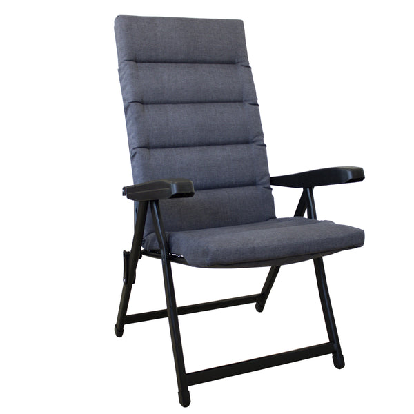 Chaise longue de jardin pliante inclinable 6 positions avec coussin gris prezzo