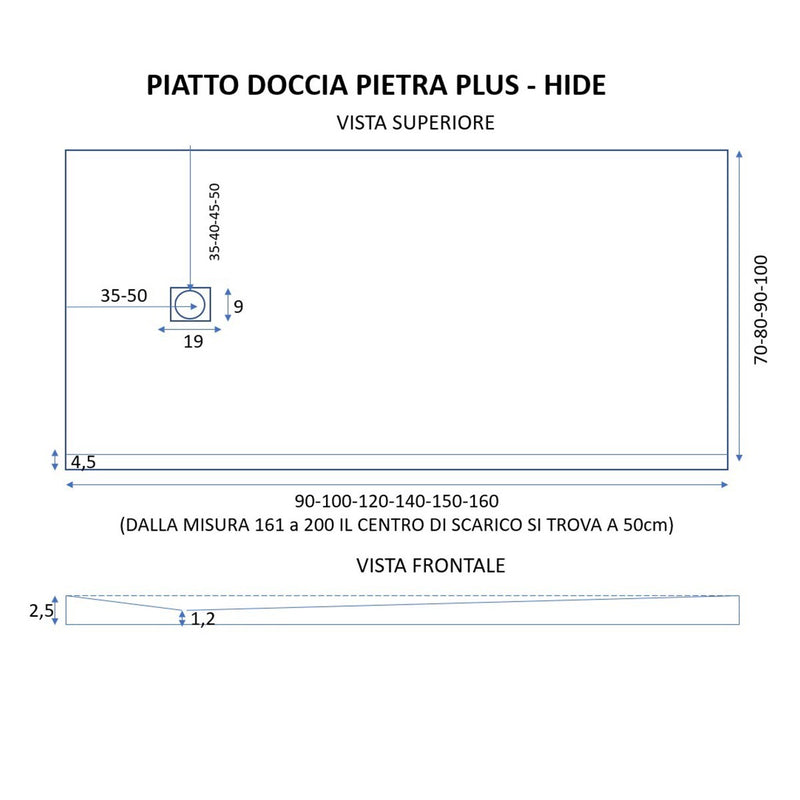 Piatto Doccia in Pietra Bonussi Canton Grigio Chiaro Varie Misure-5