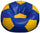 Pouf Pouf Ø100 cm en Faux Cuir Baselli Ballon de Football Bleu et Jaune