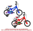 Bicicletta per Bambino 12” 2 Freni Bimbo Rally Blu o Rosso-4