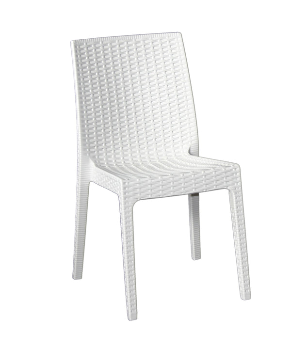Chaise de jardin 55x46x85 cm en polypropylène blanc acquista