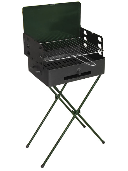 Barbecue à Charbon de Bois Portable 42x31x77 cm Noir et Vert acquista