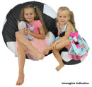 Poltrona a Sacco Pouf Ø100 cm in Similpelle con Poggiapiedi Baselli Pallone da Calcio Blu e Bianco-2