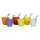 Set de 6 tasses à café froissées en grès + cuillères multicolores Kaleidos