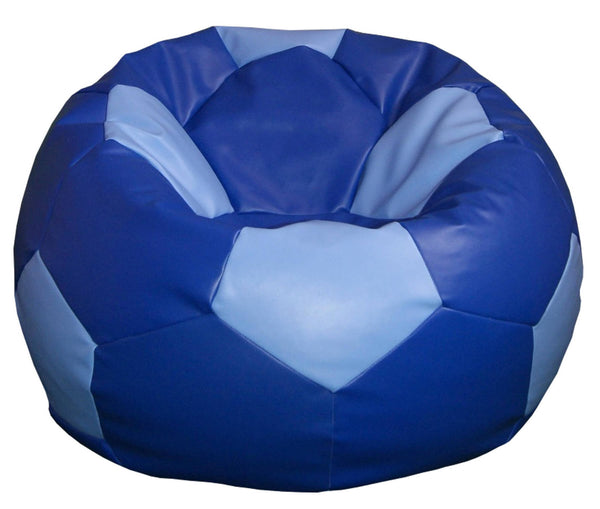 prezzo Pouf Pouf Ø100 cm en Faux Cuir Baselli Ballon de Football Bleu et Bleu Clair