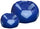 Pouf poire Ø100 cm en similicuir avec repose-pieds Baselli Ballon de football bleu et bleu clair