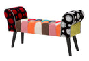 Panca Imperial 102x31x54 cm in Legno Schiuma e Poliestere Multicolor-3