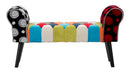 Panca Imperial 102x31x54 cm in Legno Schiuma e Poliestere Multicolor-4