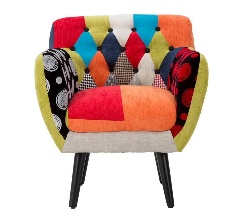 Poltrona Imperial New 71x63x78 cm in Legno Schiuma e Poliestere Multicolor-2