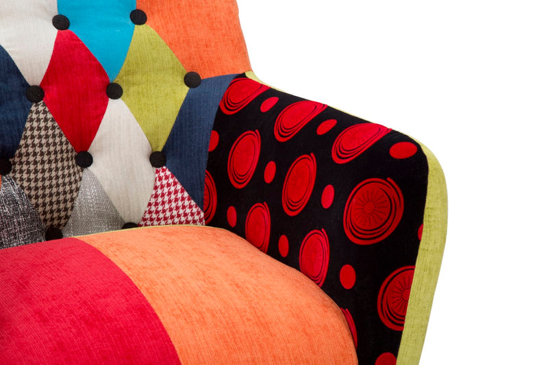 Poltrona Imperial New 71x63x78 cm in Legno Schiuma e Poliestere Multicolor-6