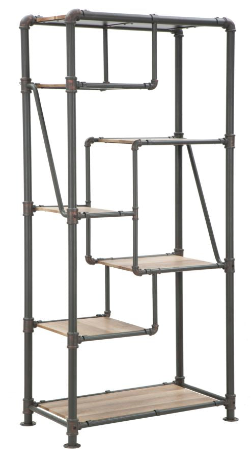 Libreria Manhattan Big 93x47x190 cm MDF e in Ferro-1