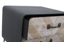 Mobiletto 2 Cassetti Oklahoma 41x34,5x70 cm in Ferro e MDF Marrone e Nero-3