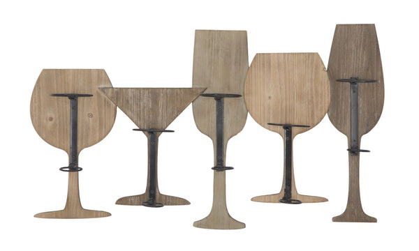 sconto Porta Bottiglie da Muro Glass 71x12,5x41,5 cm in Ferro e MDF Marrone e Nero