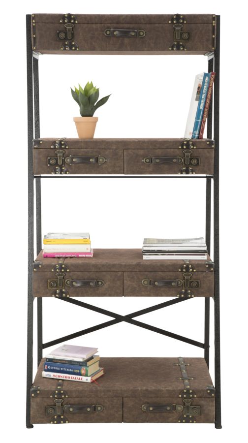 Libreria Travel 86,5x55x181 cm in Ferro e MDF e PU-8