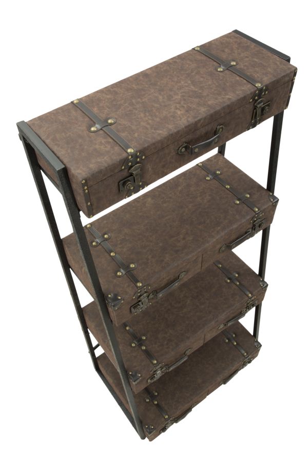 Libreria Travel 86,5x55x181 cm in Ferro e MDF e PU-9