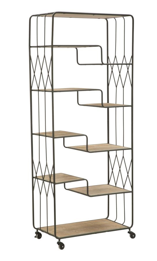 sconto Bibliothèque Industry 75x40x182 cm en Fer et MDF