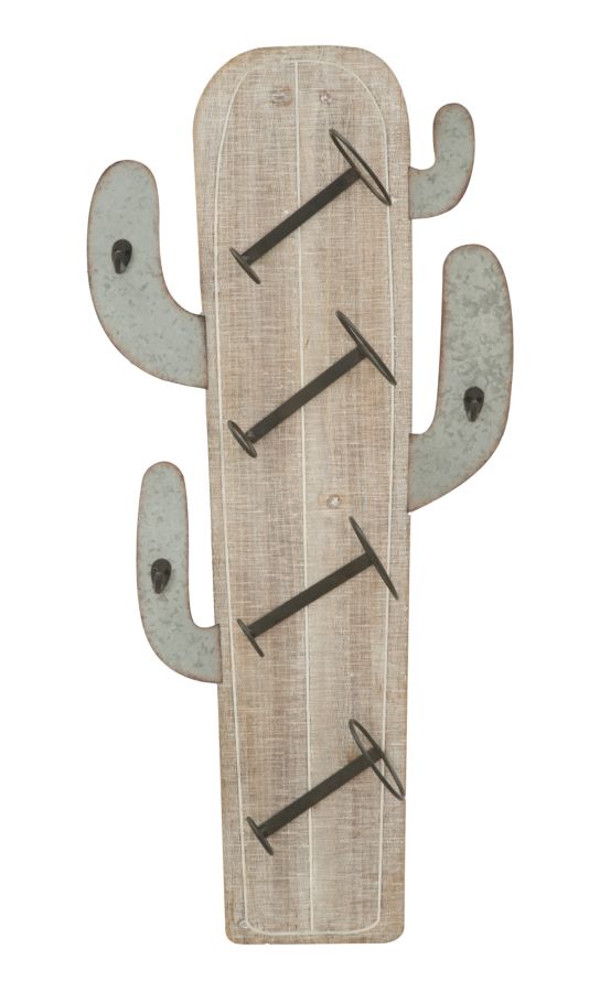 Porta Bottiglie da Muro Cactus 46x12x96 cm in Ferro e MDF online