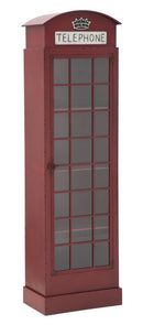 Cabina Telefono London New 52x30x180 cm in Ferro e Vetro Rosso-1