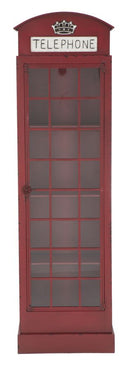 Cabina Telefono London New 52x30x180 cm in Ferro e Vetro Rosso-2