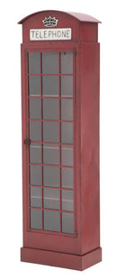 Cabina Telefono London New 52x30x180 cm in Ferro e Vetro Rosso-3