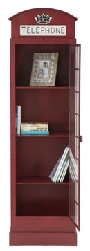 Cabina Telefono London New 52x30x180 cm in Ferro e Vetro Rosso-4