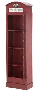 Cabina Telefono London New 52x30x180 cm in Ferro e Vetro Rosso-5