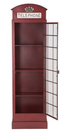Cabina Telefono London New 52x30x180 cm in Ferro e Vetro Rosso-6