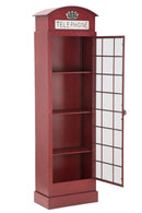 Cabina Telefono London New 52x30x180 cm in Ferro e Vetro Rosso-7