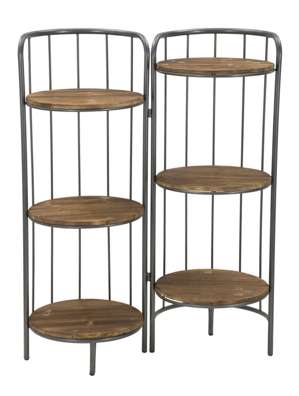 Bibliothèque Double Berlin 86,5x42,5x110 cm en Fer et Sapin Naturel et Noir online