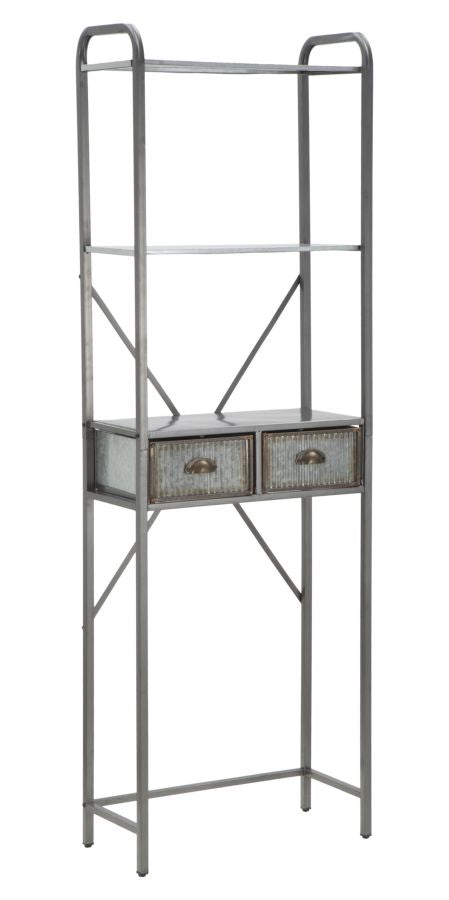 sconto Meuble de salle de bain Illinois 60,5x29x184,5 cm en fer argenté