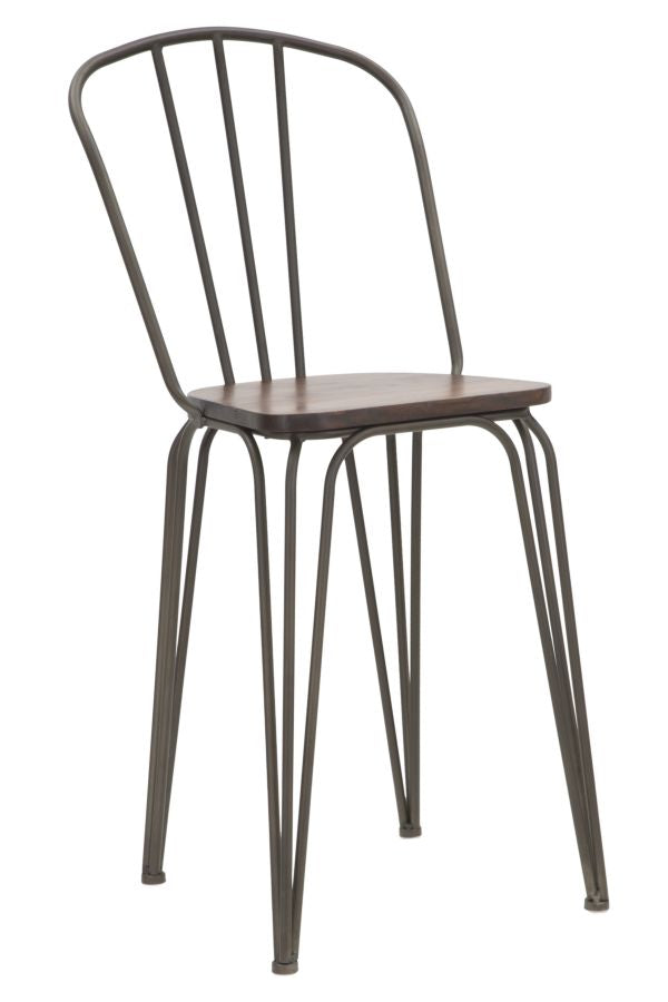Lot de 2 Chaises de Bar Harlem 54x45x102 cm en Fer et Bois Gris online