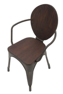 Set 2 Sedie 54x51x83 cm Harlem in Ferro e Legno Naturale e Grigio-5