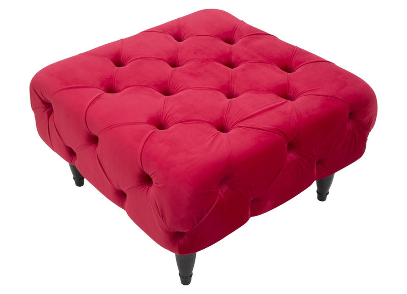 Puff Brigitte Bordeaux 74x74x43 cm Poliestere e MDF e Spugna Bordeaux-4