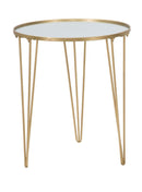 Tavolinetto da Caffé Glam Oro/Mirror Ø50x58,5 cm in Ferro e Vetro Oro-1