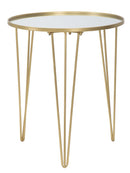 Tavolinetto da Caffé Glam Oro/Mirror Ø50x58,5 cm in Ferro e Vetro Oro-3