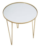 Tavolinetto da Caffé Glam Oro/Mirror Ø50x58,5 cm in Ferro e Vetro Oro-4