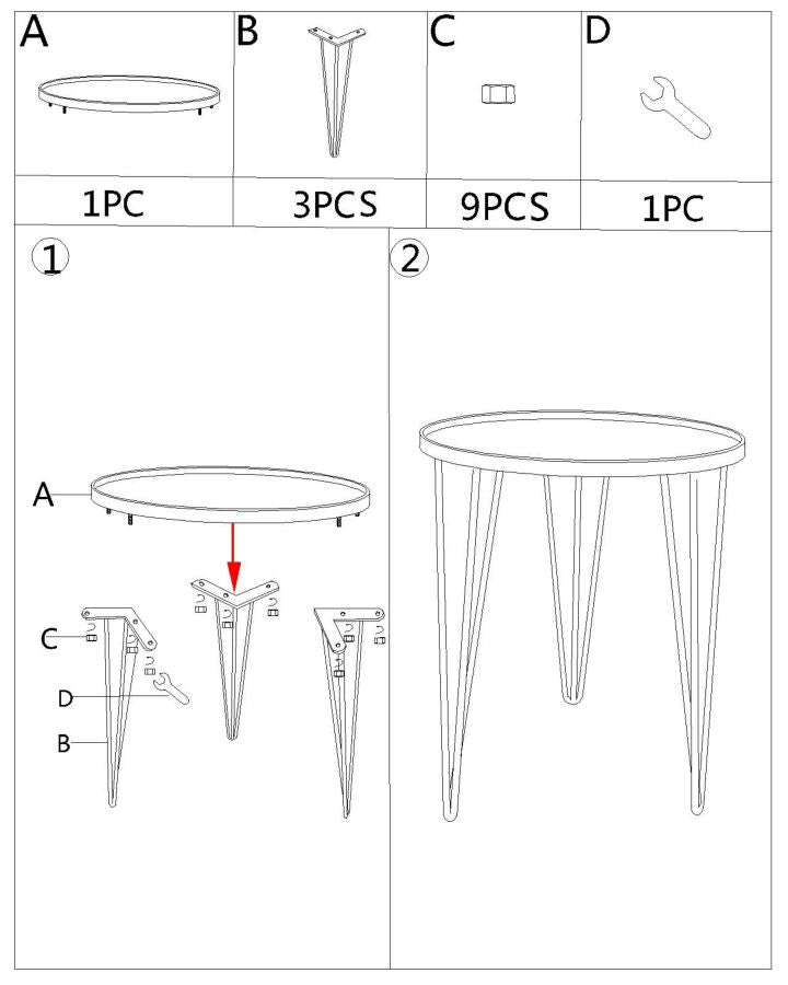 Tavolinetto da Caffé Glam Oro/Mirror Ø40x49 cm in Ferro e Vetro Oro-9