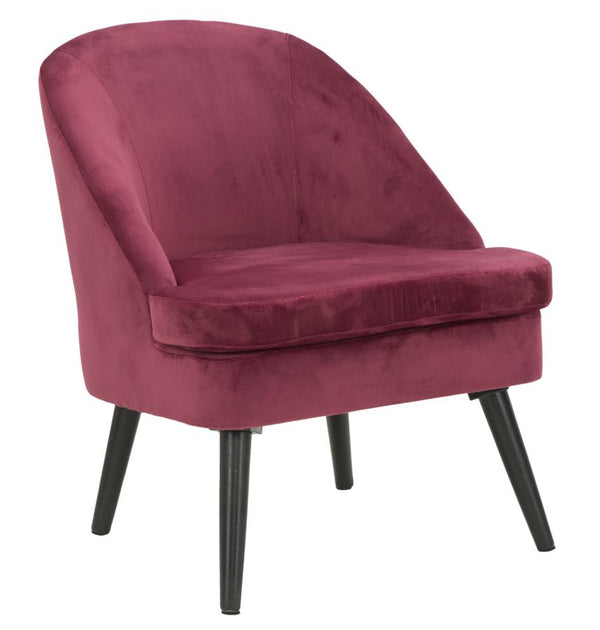 Fauteuil Bordeaux Paris 59x67x75,5 cm Bois Éponge et Velours Synthétique Bordeaux et Noir sconto