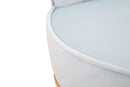 Sedia Mini Paris New Celeste Ø47x64 cm in Legno Spugna e Poliestere Azzurro e Oro-5