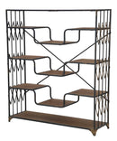 Liberia Elevator Big 122x38x141 cm in Ferro e Legno di Abete Nero e Marrone-2