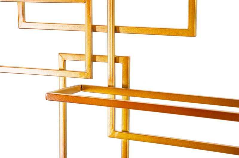 Porta Bottiglie Glam Orizzontale 80x10x50 cm in Ferro Oro-3