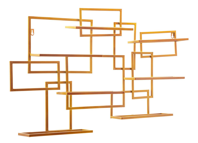 Porta Bottiglie Glam Orizzontale 80x10x50 cm in Ferro Oro-4