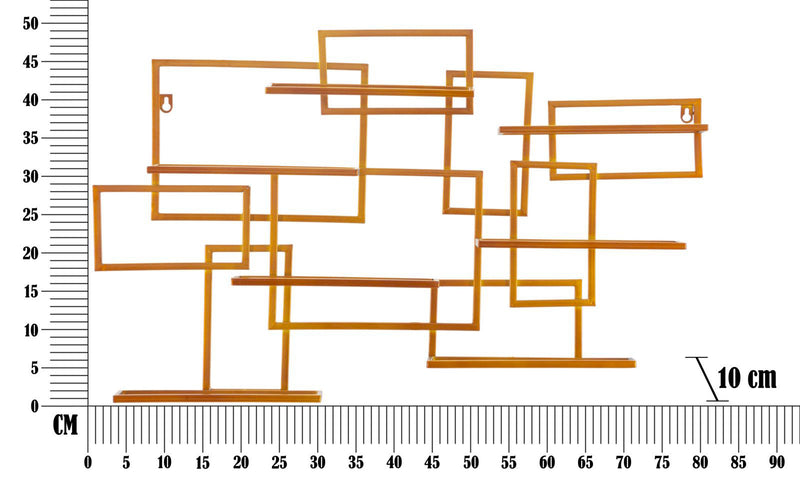 Porta Bottiglie Glam Orizzontale 80x10x50 cm in Ferro Oro-5
