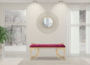 Panca Glam Luxy Bordeaux 103x43x47 cm in Ferro e MDF e Spugna e Poliestere Bordeaux e Oro-10
