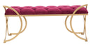 Panca Glam Luxy Bordeaux 103x43x47 cm in Ferro e MDF e Spugna e Poliestere Bordeaux e Oro-2