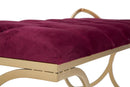 Panca Glam Luxy Bordeaux 103x43x47 cm in Ferro e MDF e Spugna e Poliestere Bordeaux e Oro-9