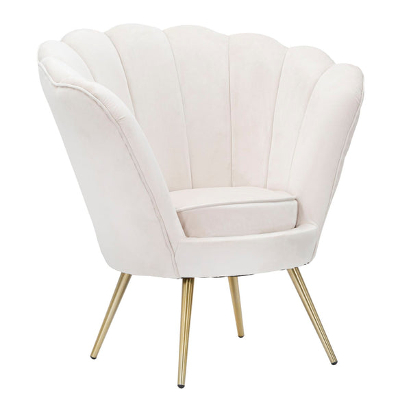Fauteuil Vienna crème 85x76x88 cm éponge et tissu et métal blanc et doré online