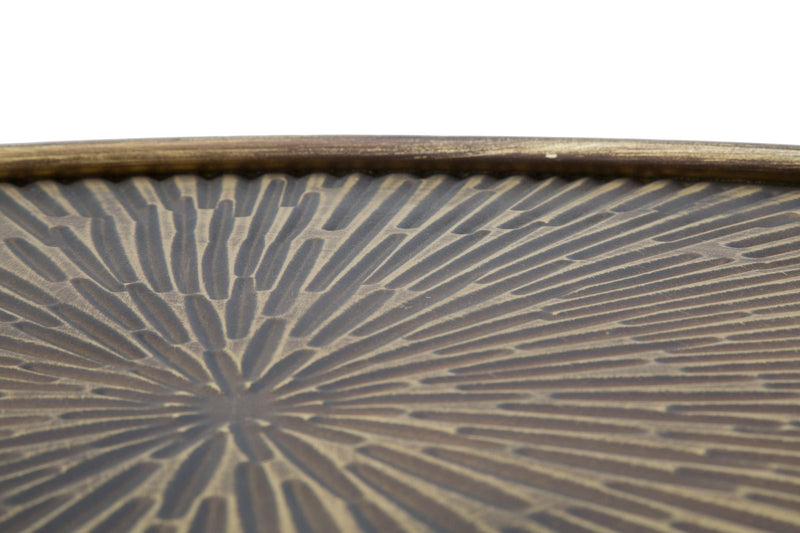 Tavolinetti Delhi Set 3 Pz Ø53,5x54x47-45,5x46x41-38x38x35 cm in Ferro Nero e Bronzo-9