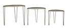 Tavolinetti Delhi Set 3 Pz Ø53,5x54x47-45,5x46x41-38x38x35 cm in Ferro Nero e Bronzo-3